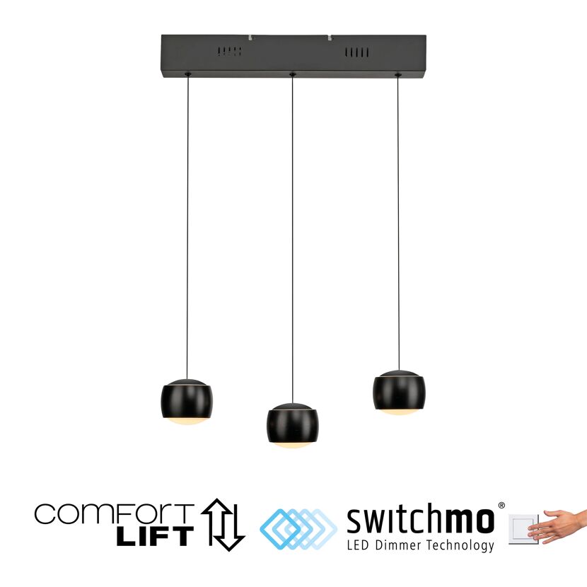 LED-Pendelleuchte 'Ballini' 3-flammig 60 x 220 cm