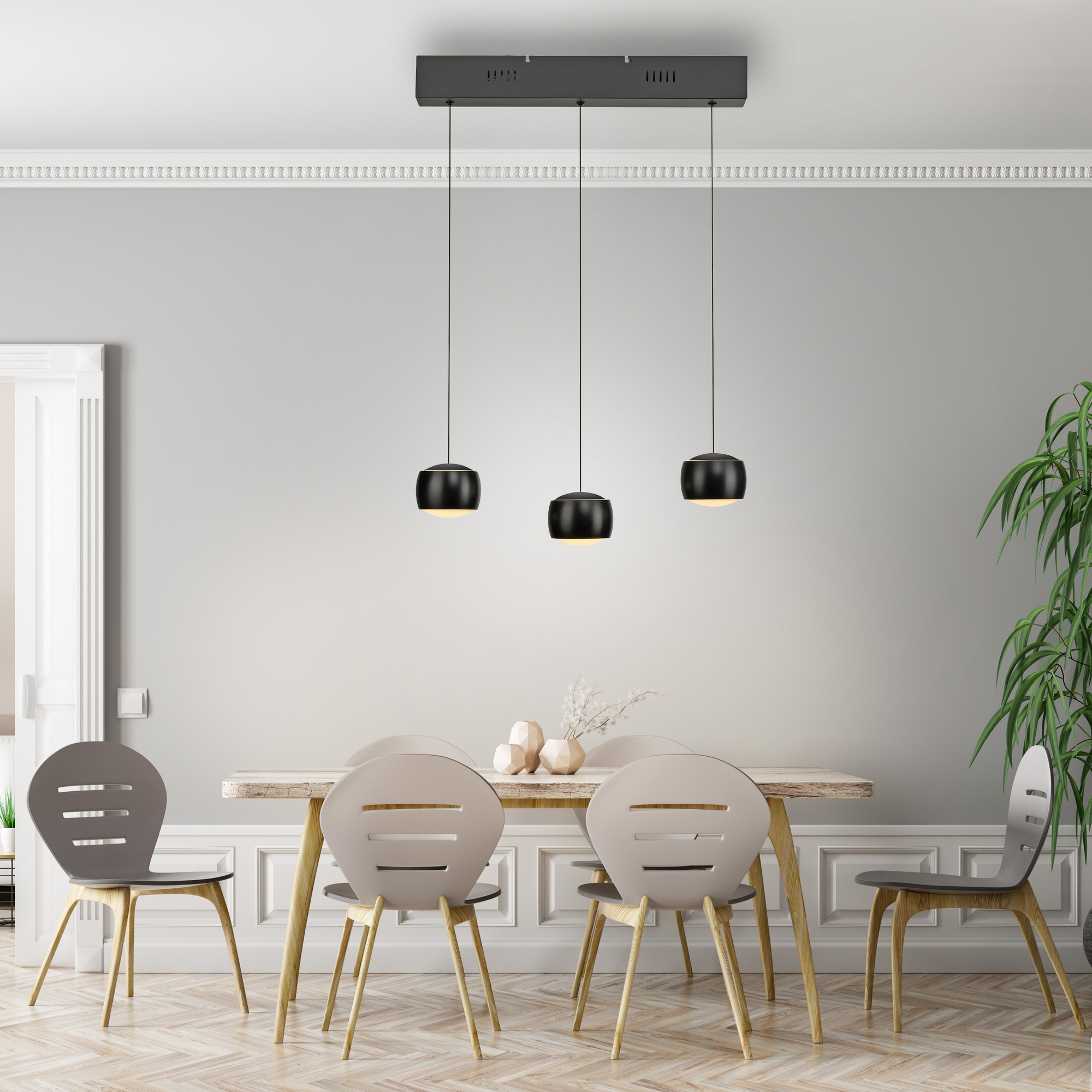 LED-Pendelleuchte 'Ballini' 3-flammig 60 x 220 cm