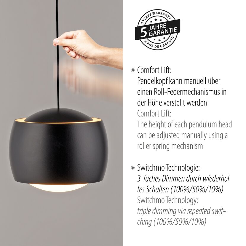 LED-Pendelleuchte 'Ballini' 3-flammig 60 x 220 cm