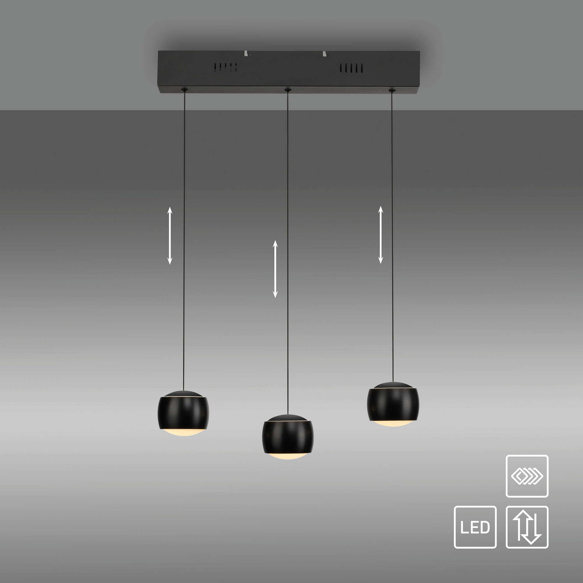 LED-Pendelleuchte 'Ballini' 3-flammig 60 x 220 cm