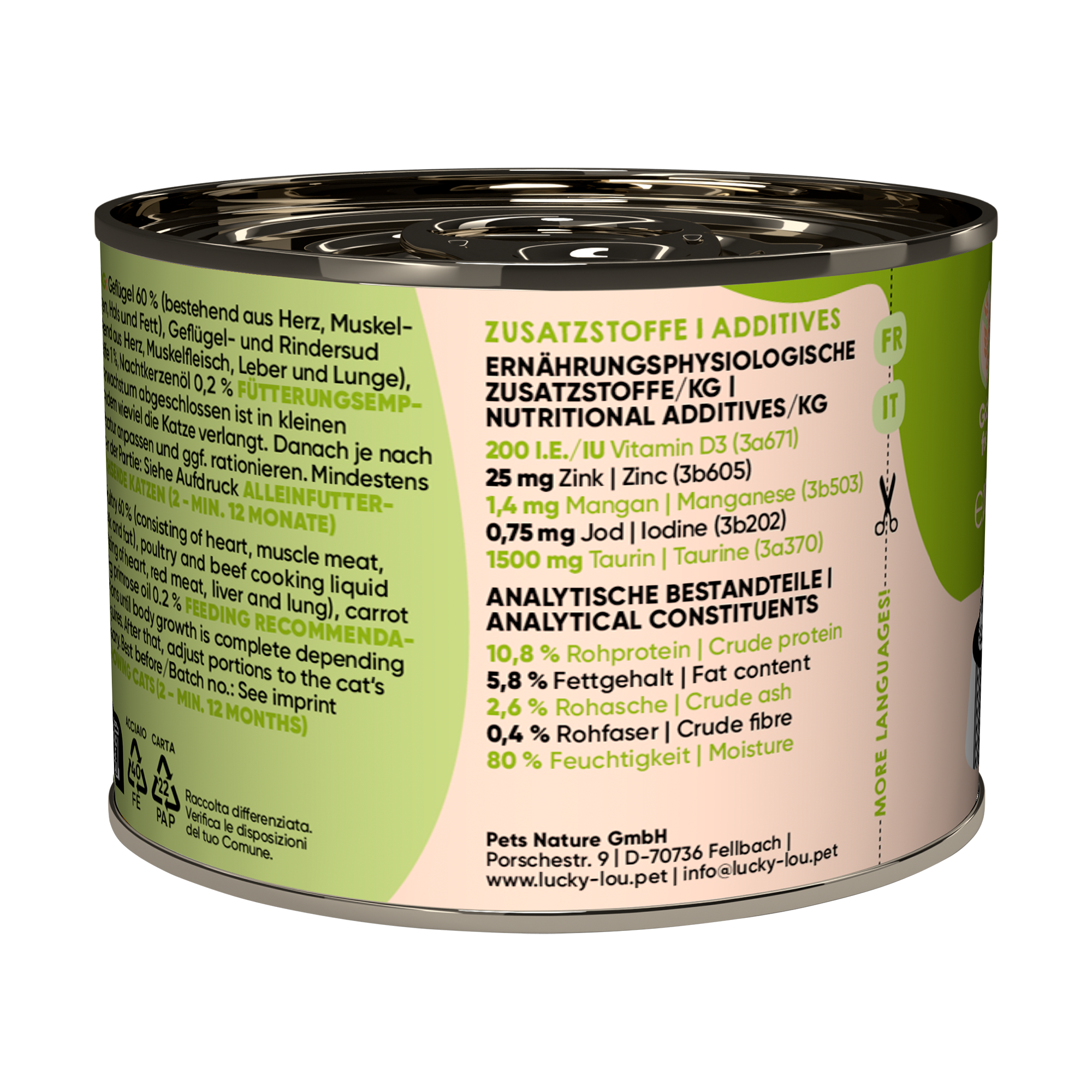 Katzenfutter Kitten Geflügel, Rind 200 g
