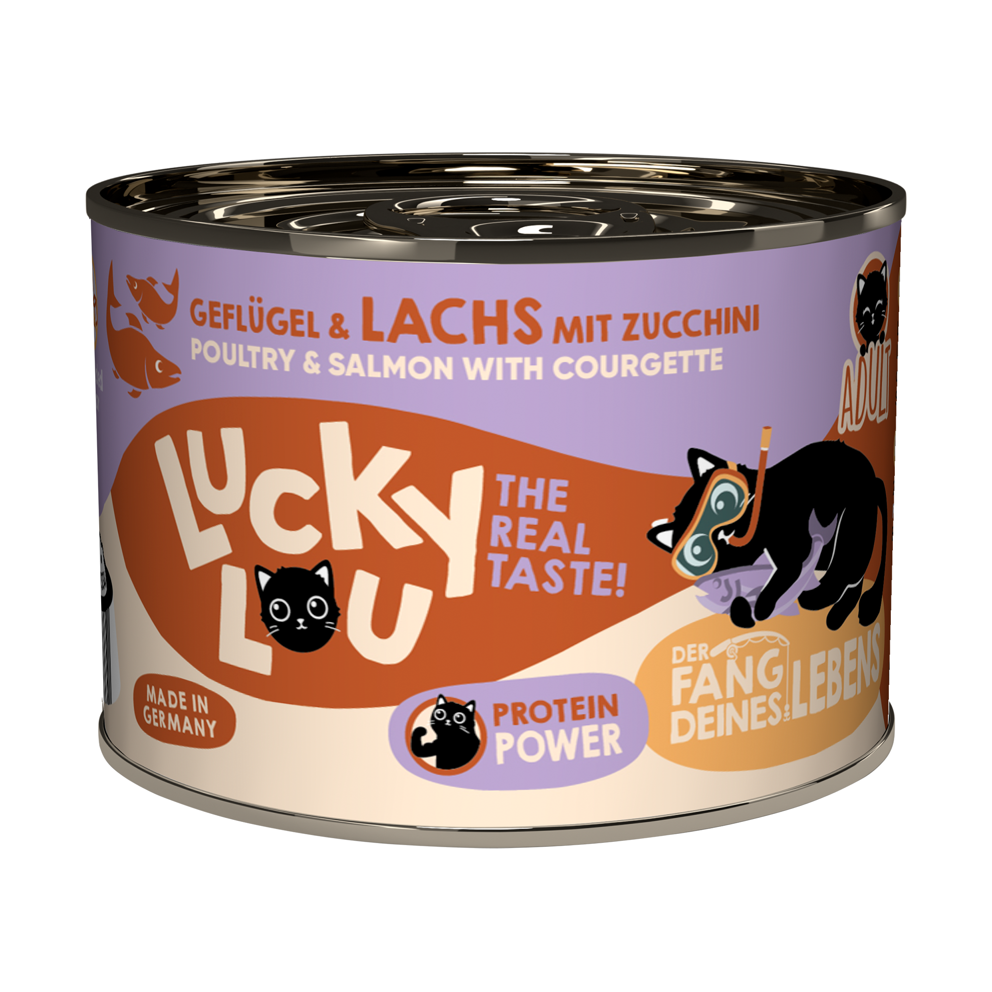 Katzenfutter Adult Geflügel, Lachs 200 g