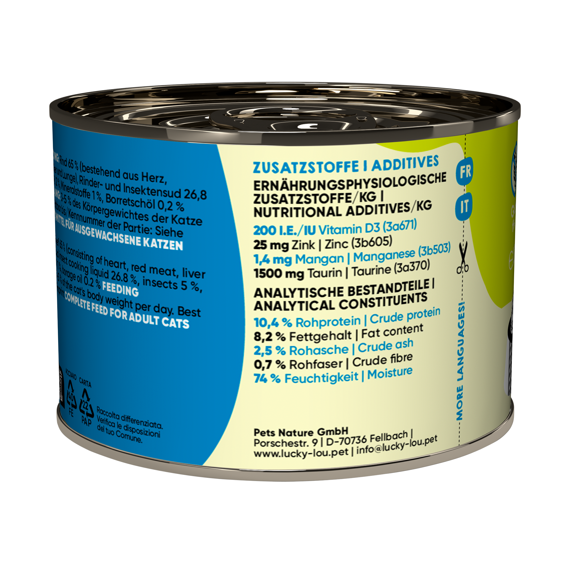 Katzenfutter Adult Rind, Insekten 200 g
