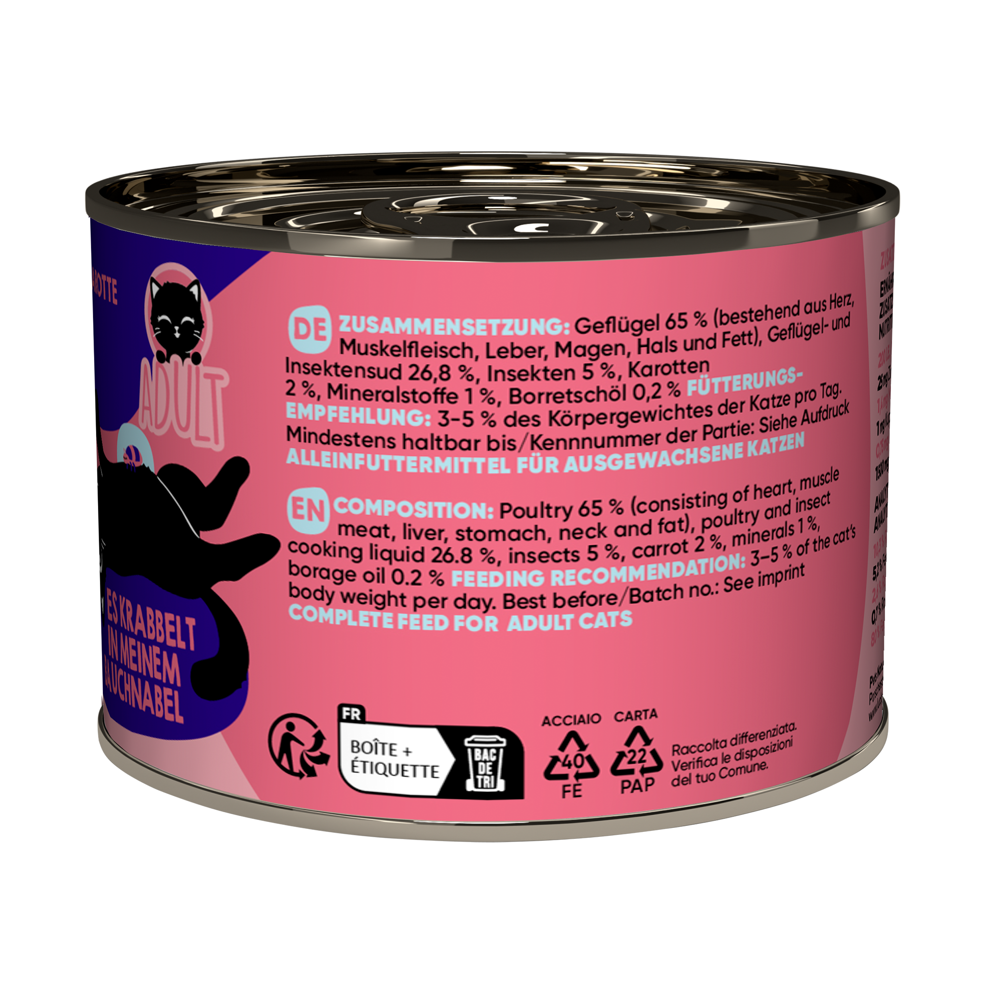 Katzenfutter Adult Geflügel, Insekten 200 g