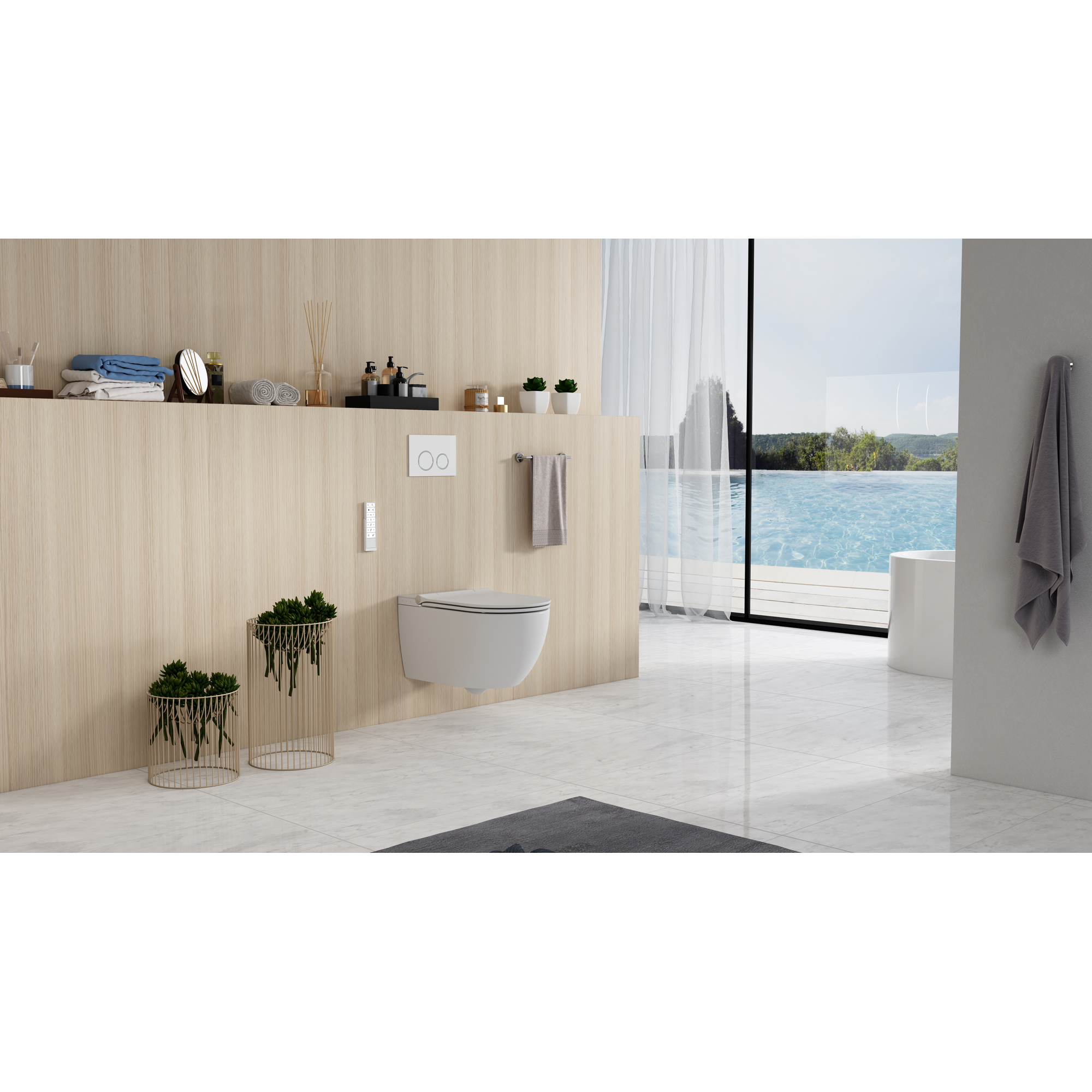 Dusch-WC  spülrandlos 'Tokio' inklusive WC-Sitz weiß