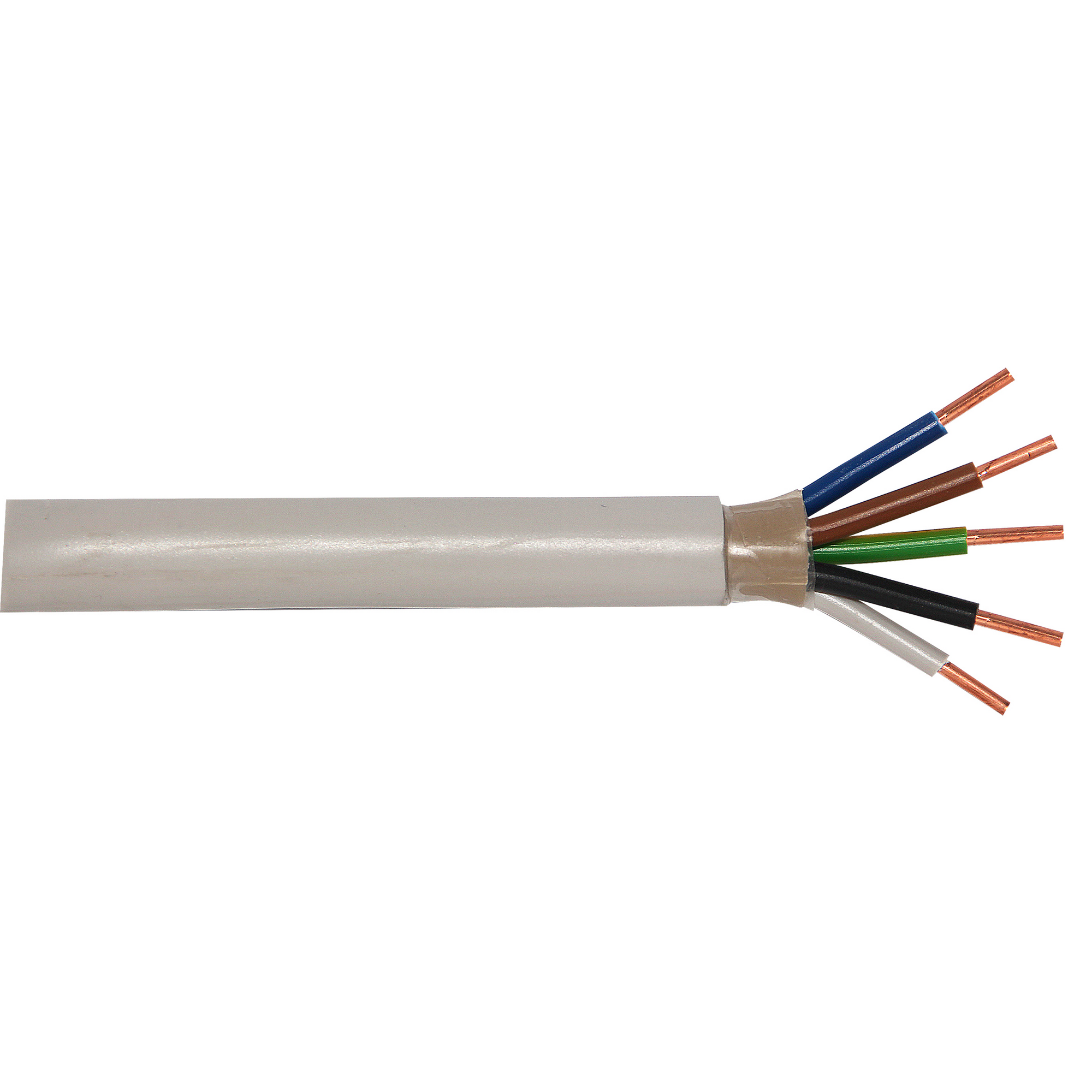 Feuchtraumkabel NYM-J 5 x 1,5 mm² grau, 100 m
