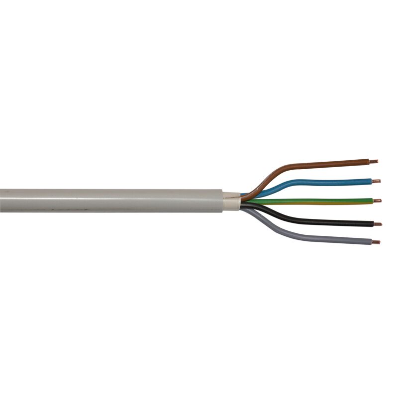 Feuchtraumkabel NYM-J 5 x 4 mm² grau, 25 m