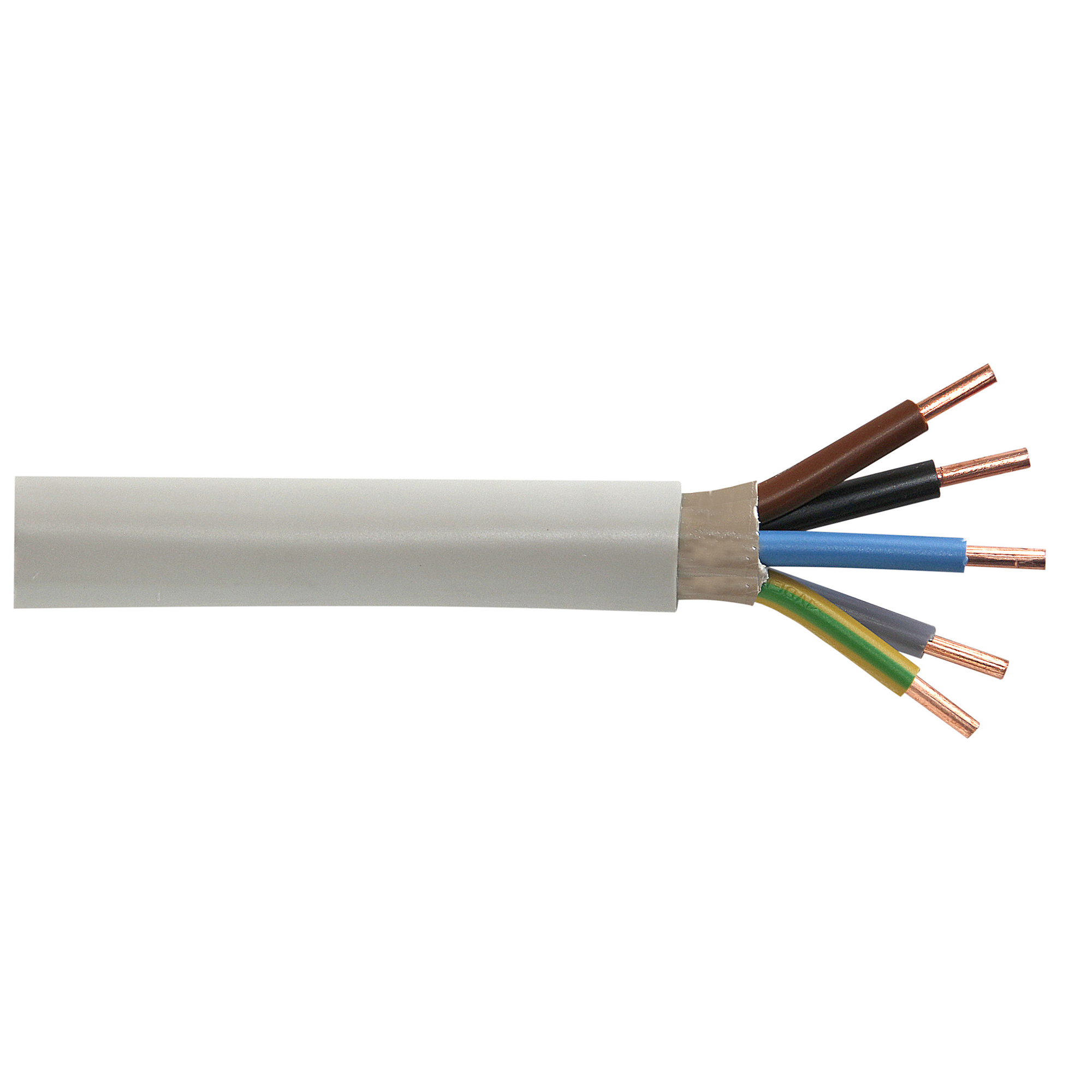 Feuchtraumkabel NYM-J 5 x 6 mm² grau, 25 m