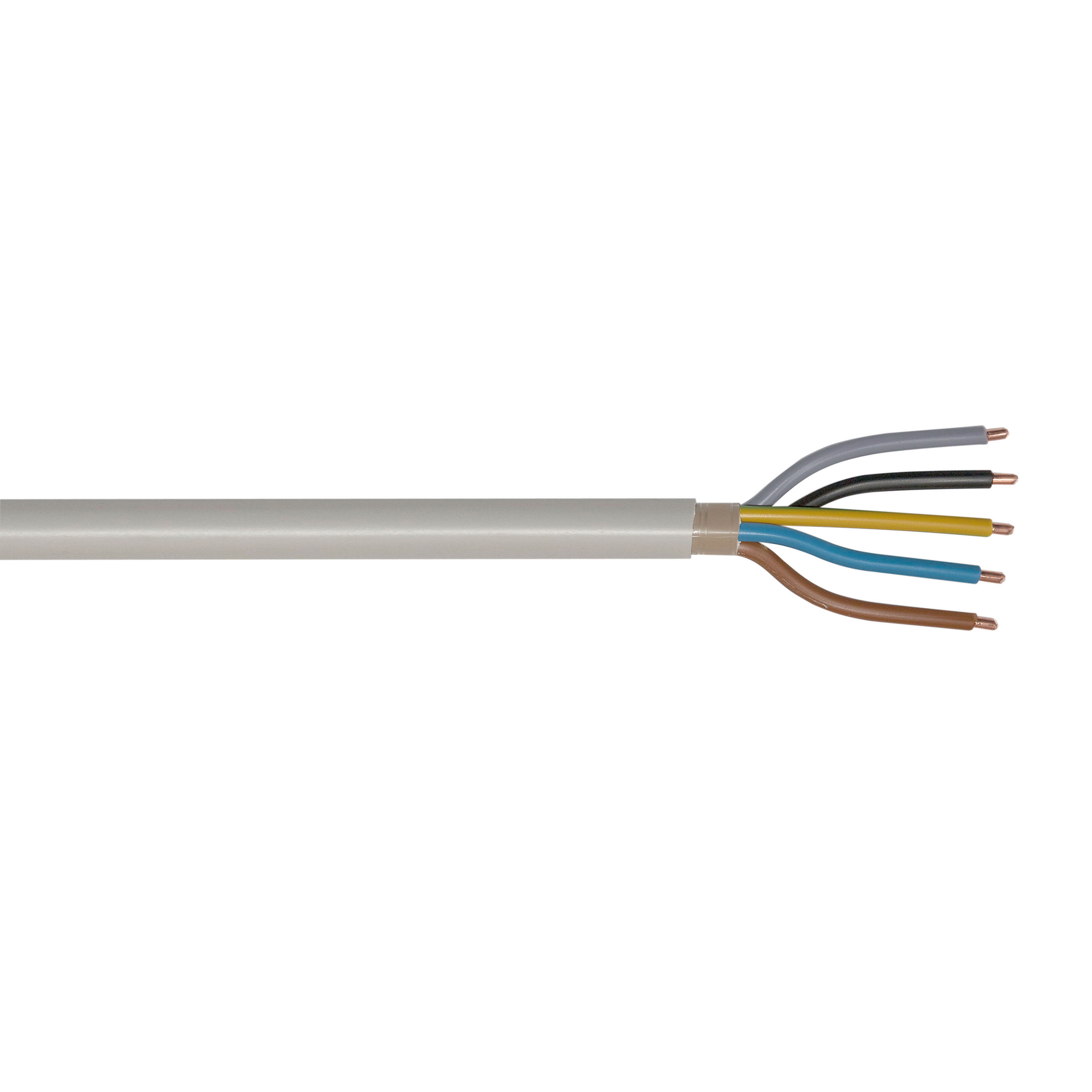 Feuchtraumkabel NYM-J 5 x 10 mm² grau, 25 m