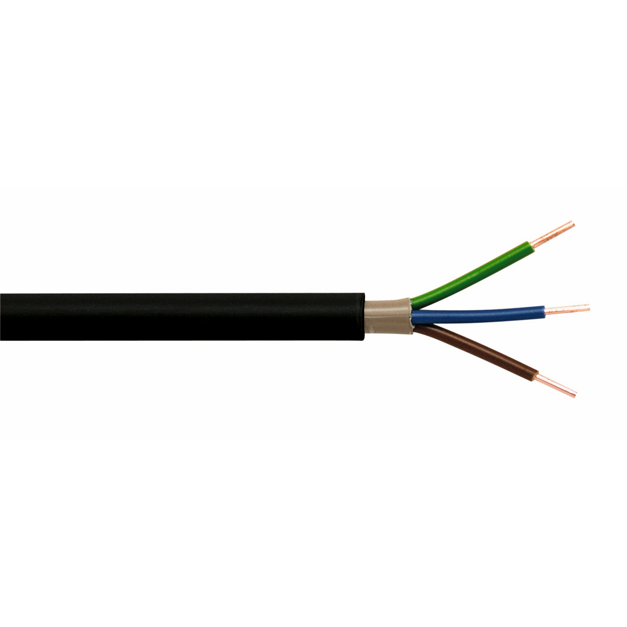 Erdkabel NYY-J 3 x 2,5 mm² schwarz, 25 m