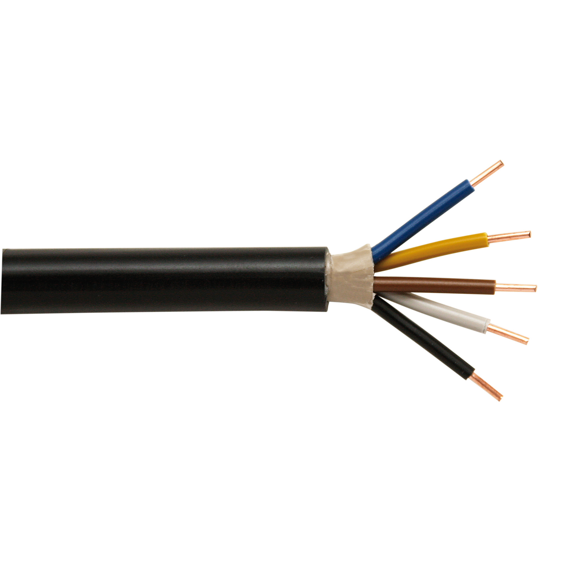 Erdkabel NYY-J 5 x 2,5 mm² schwarz, 25 m