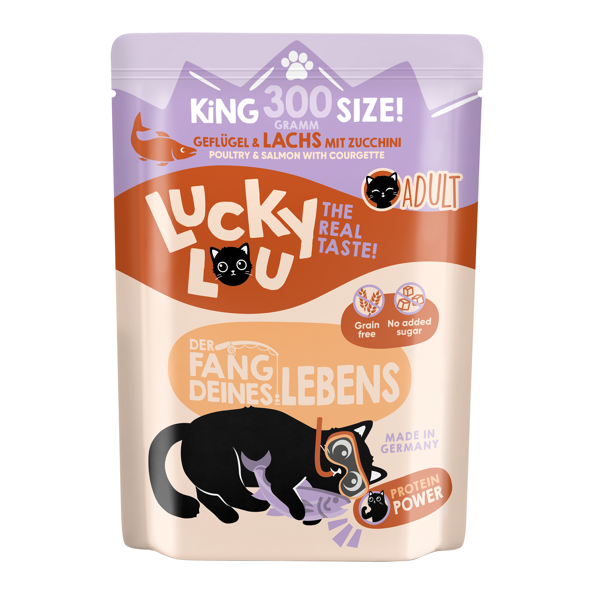 Katzenfutter Adult Geflügel, Lachs 300 g