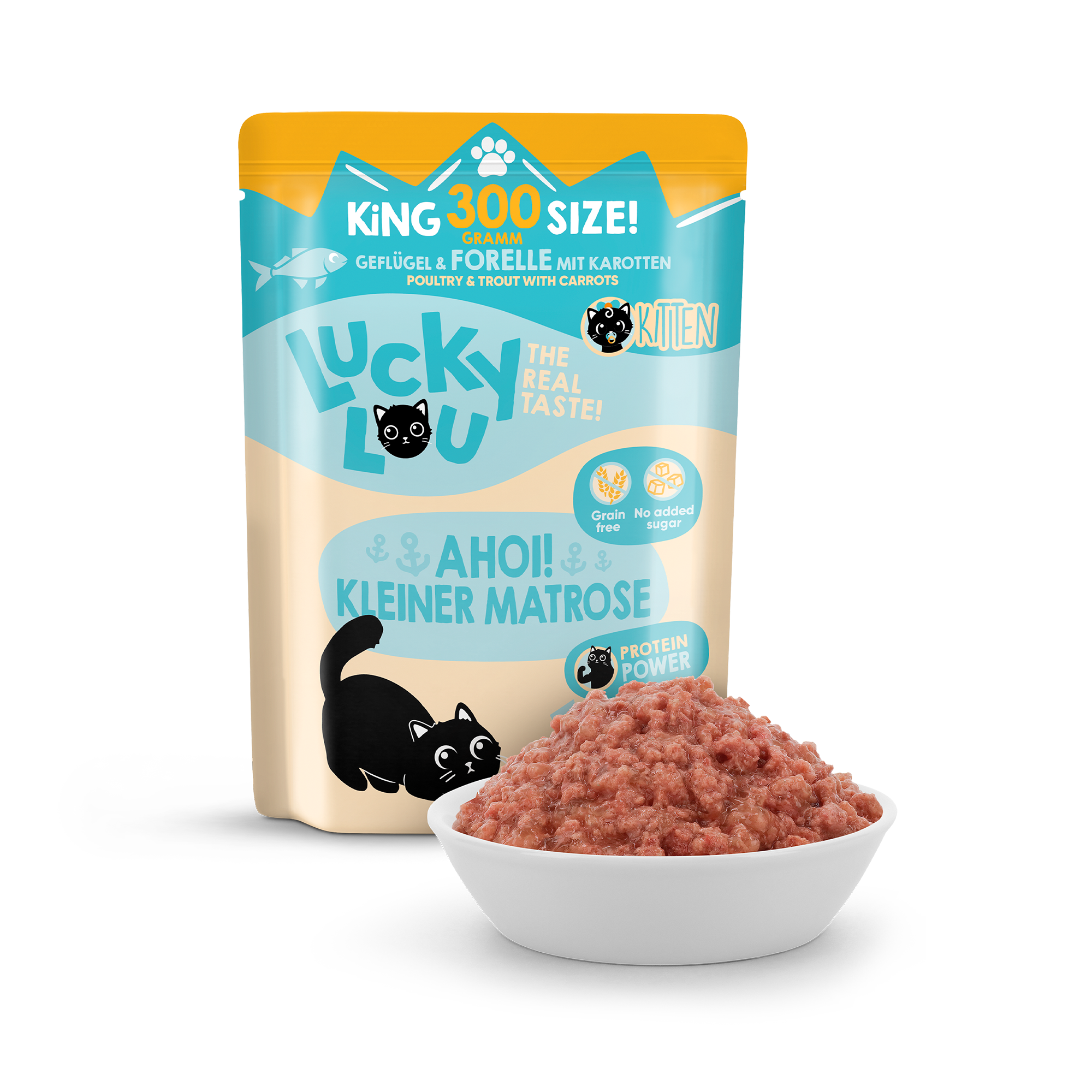 Katzenfutter Kitten Geflügel, Forelle 300 g