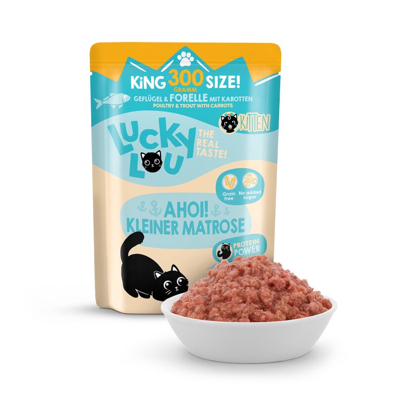 Katzenfutter Kitten Geflügel, Forelle 300 g