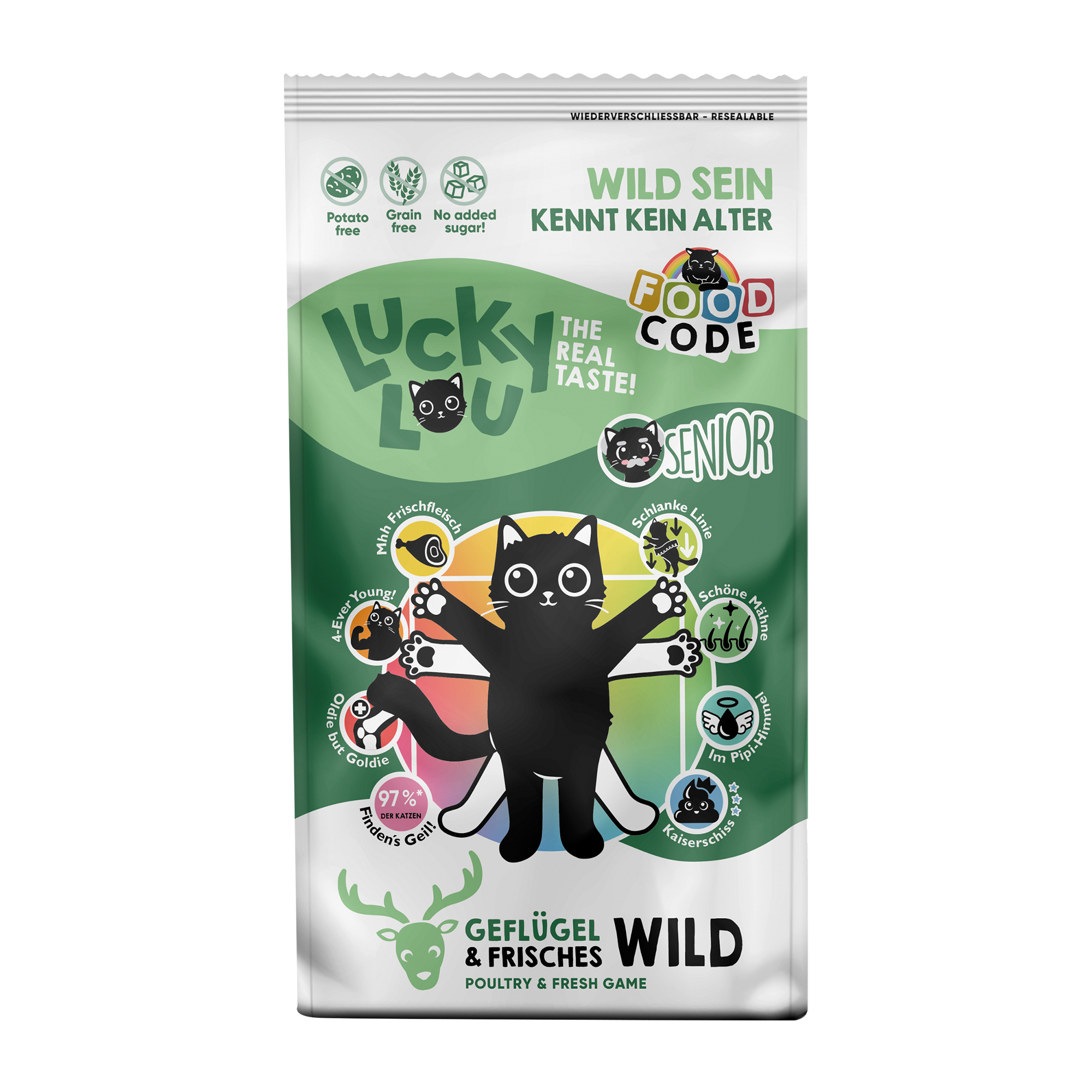 Katzenfutter Senior Geflügel, Wild 340 g