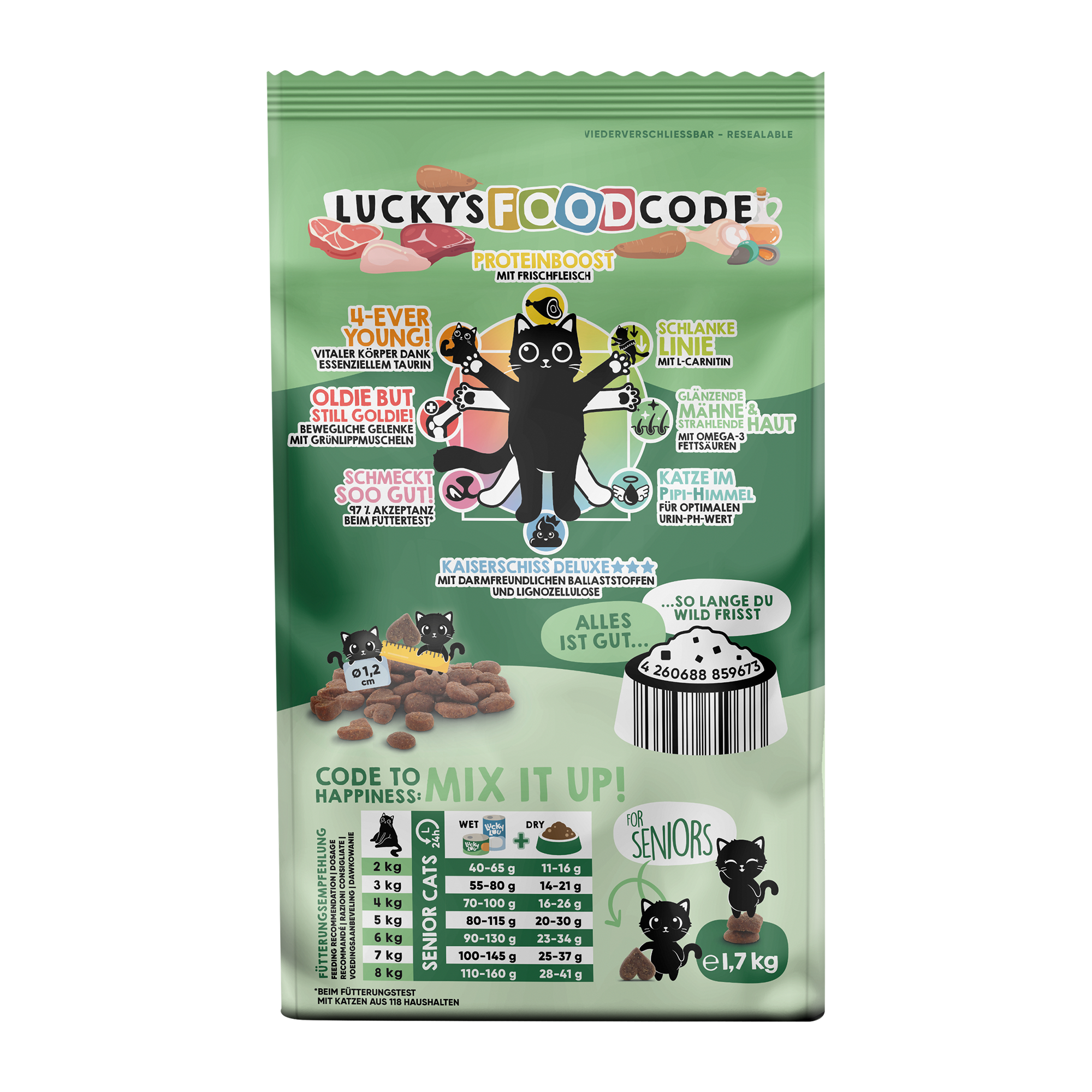 Katzenfutter Senior Geflügel & Wild 1,7 kg