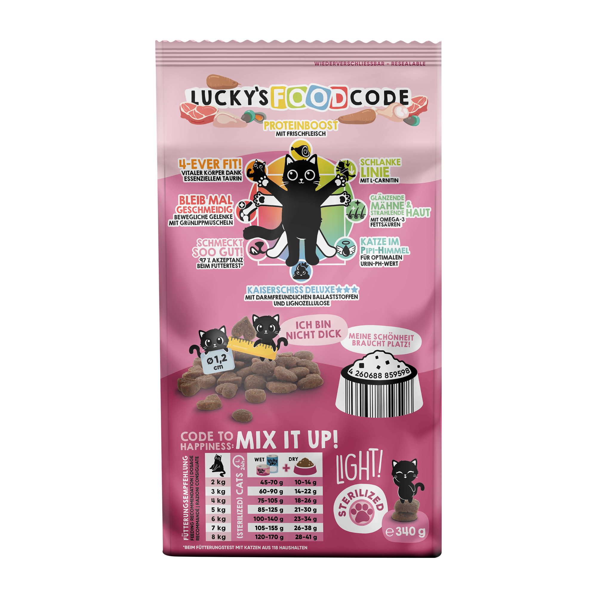 Katzenfutter Light Geflügel, Lamm 340 g