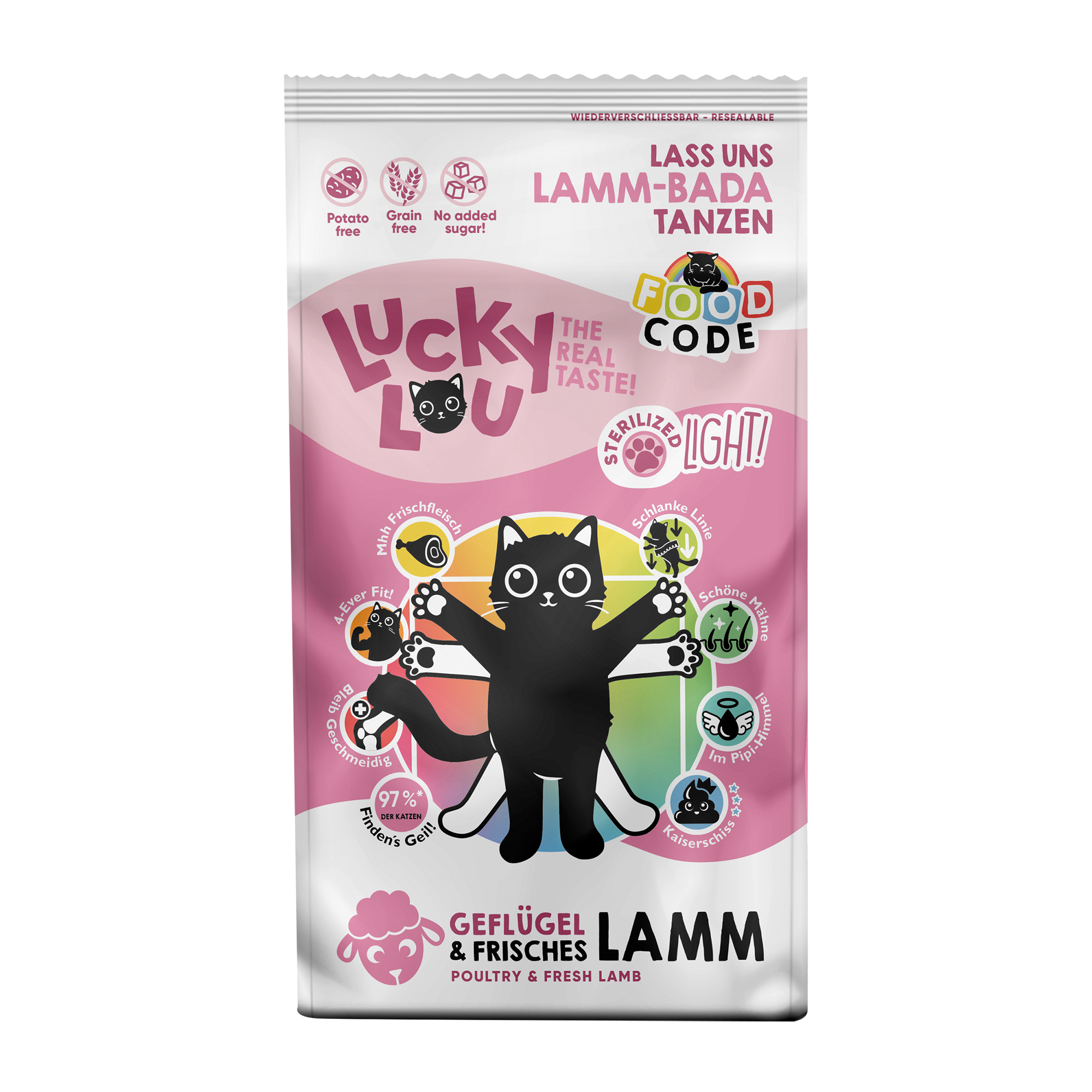 Katzenfutter Light Geflügel, Lamm 340 g