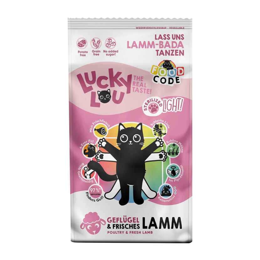 Katzenfutter Light Geflügel, Lamm 340 g