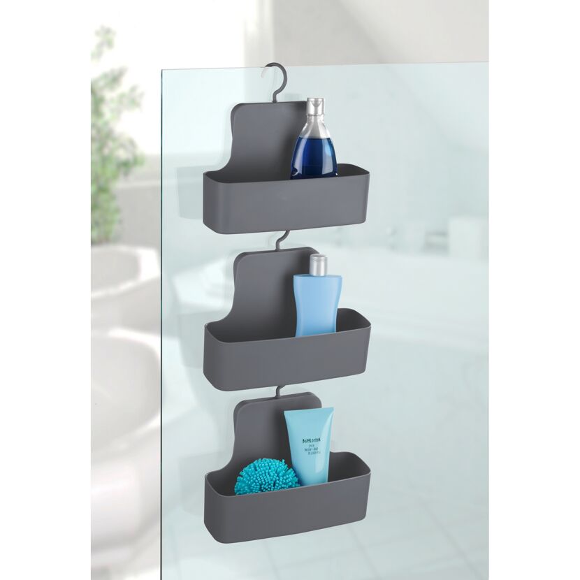 Duschcaddy 'Barcelona' anthrazit Kunststoff 26 x 24 x 9 cm