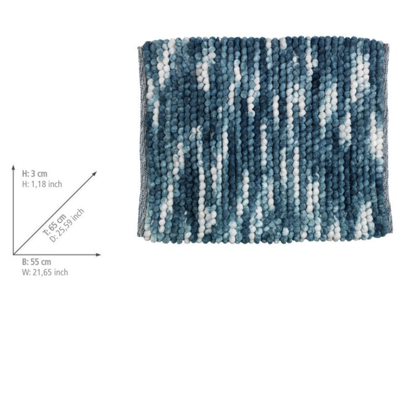 Badteppich 'Urdu' blau 65 x 55 cm