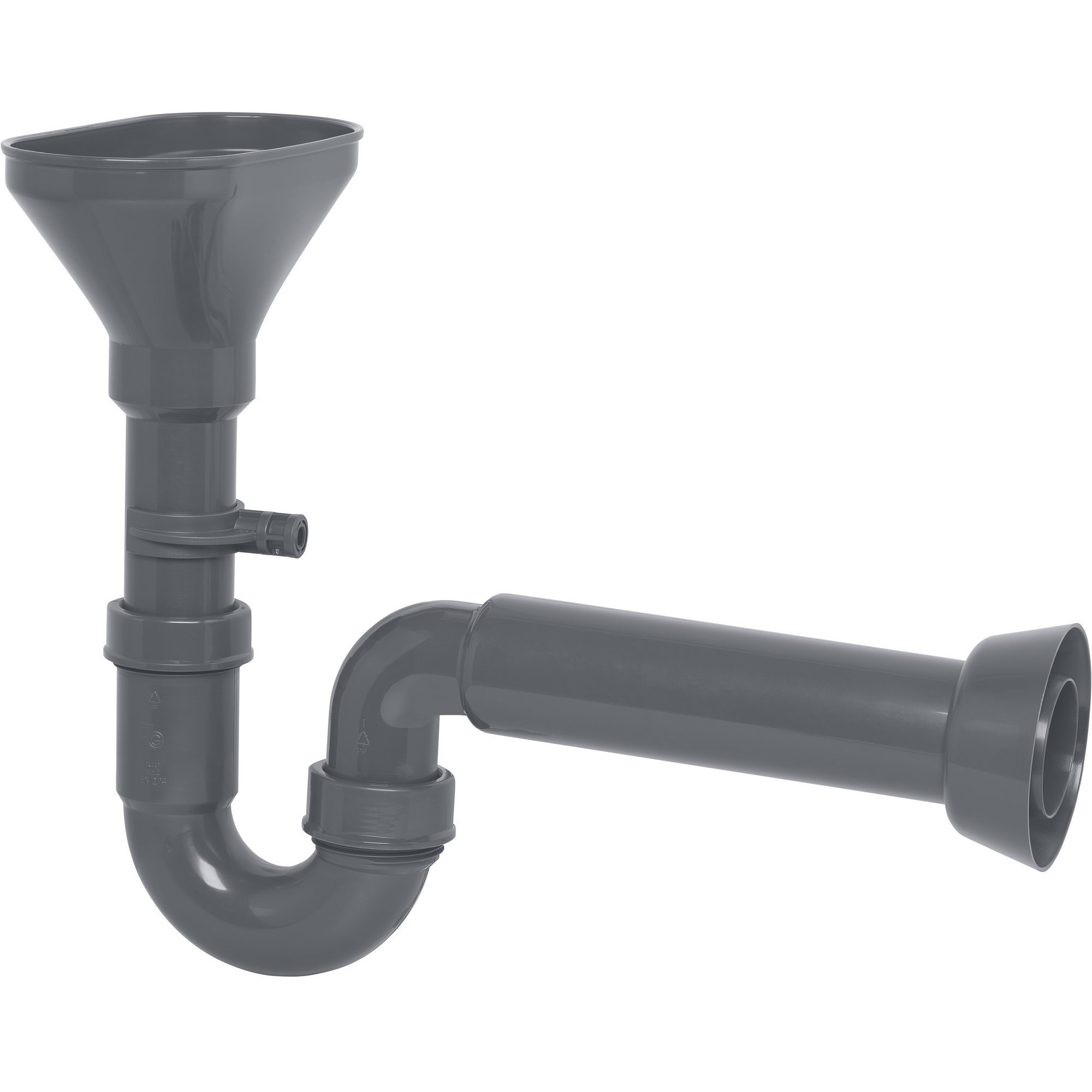Trichtersiphon grau 1 1/2" x 50 mm