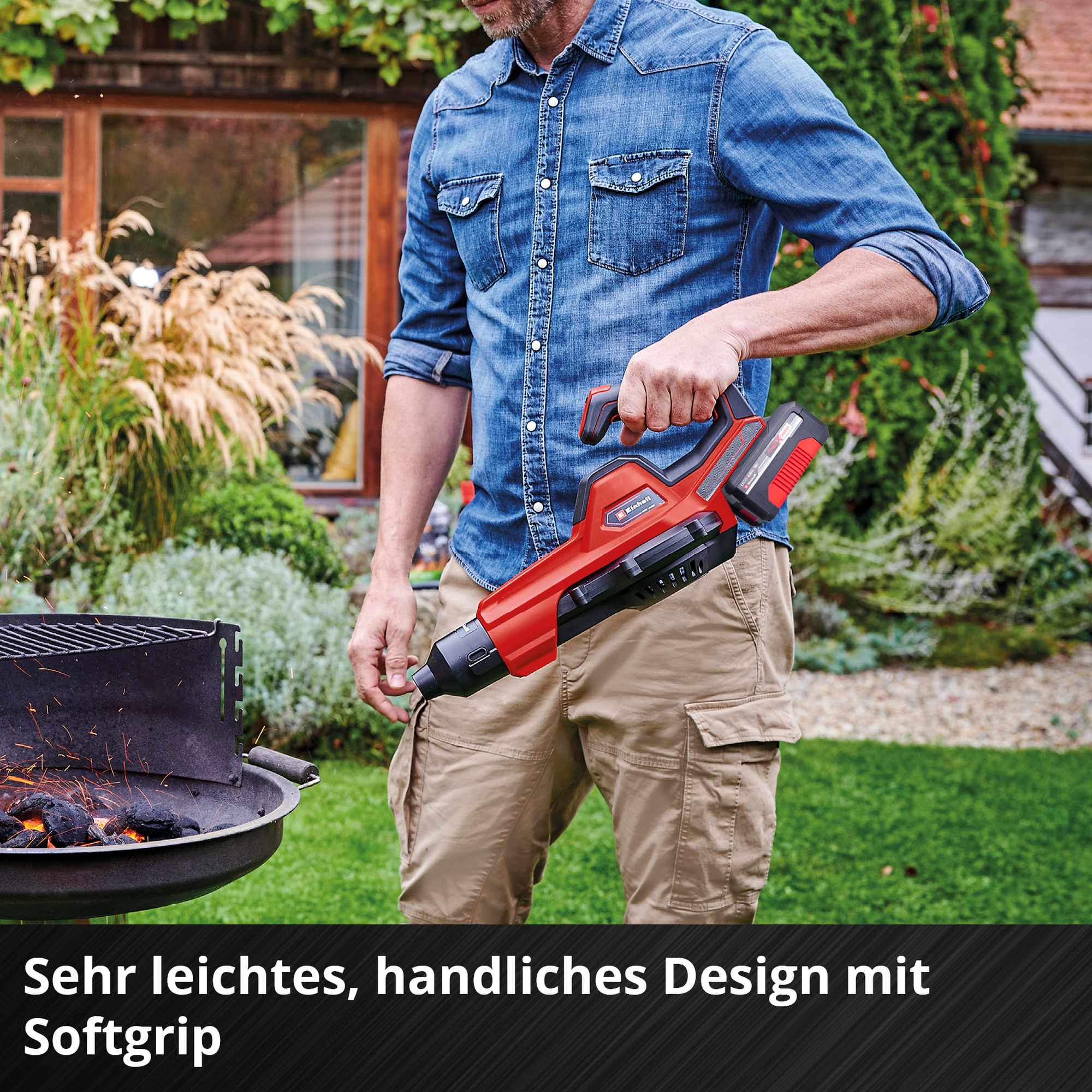 Akku-Laubbläser 'GE-UB 18/250 Li E' mit Akku und Ladegerät