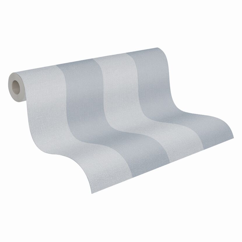 Vliestapete 'Pure Elegance' Streifen blaugrau 10,05 x 0,53 m