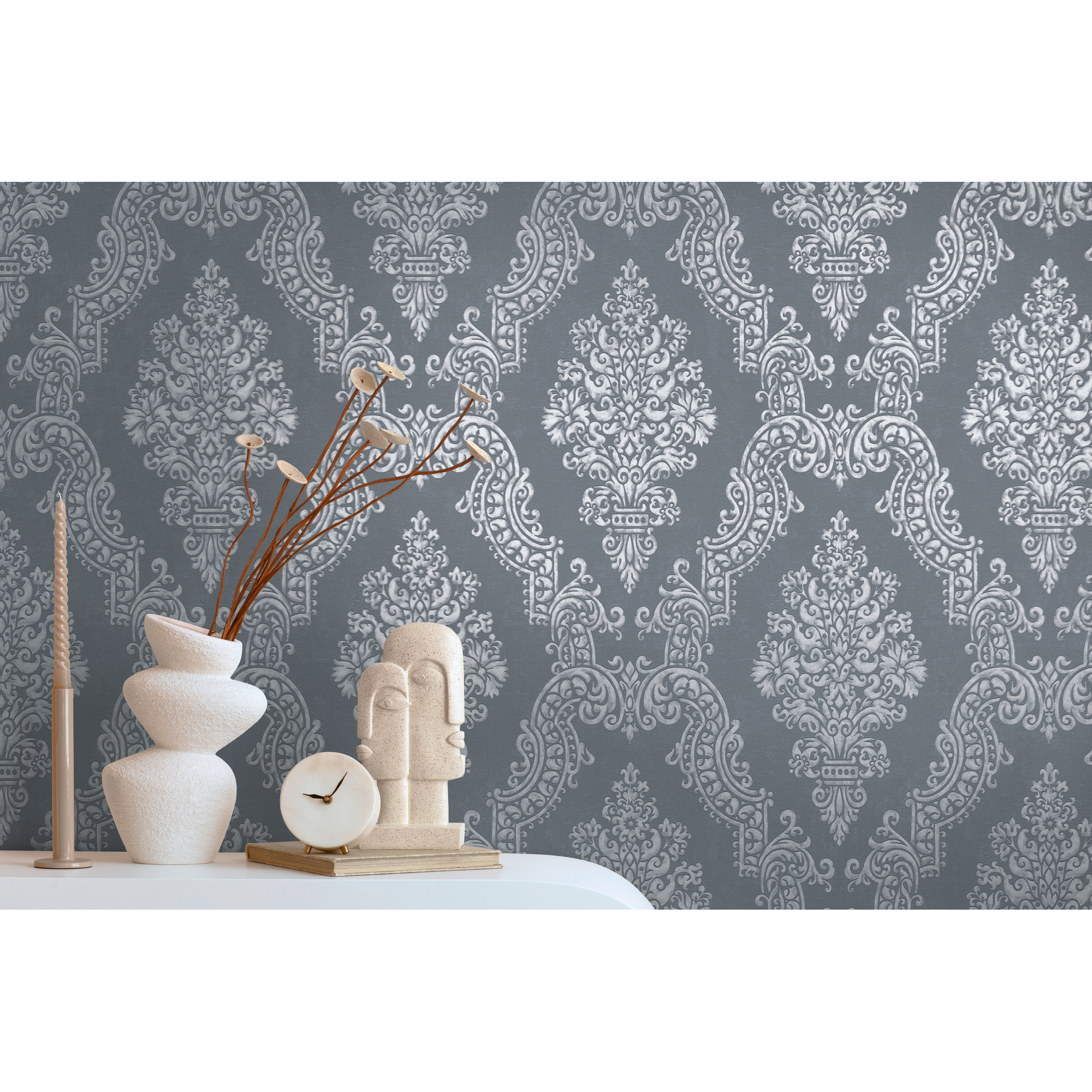 Vliestapete 'Pure Elegance' Ornament grau 10,05 x 0,53 m