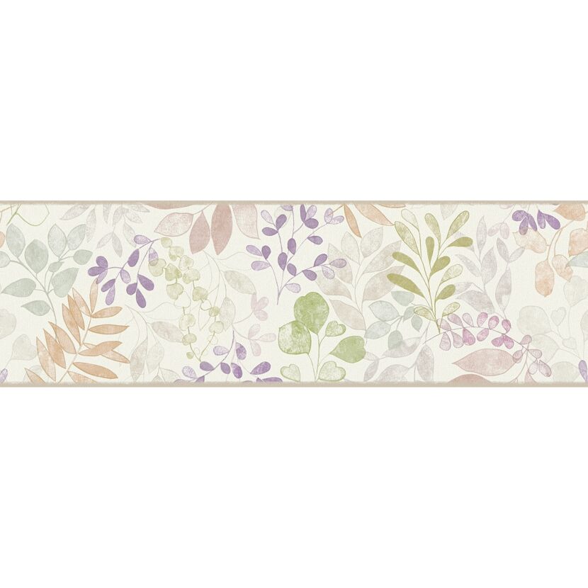 Bordüre 'Aquarellblume' beige-bunt 5 x 0,17 m