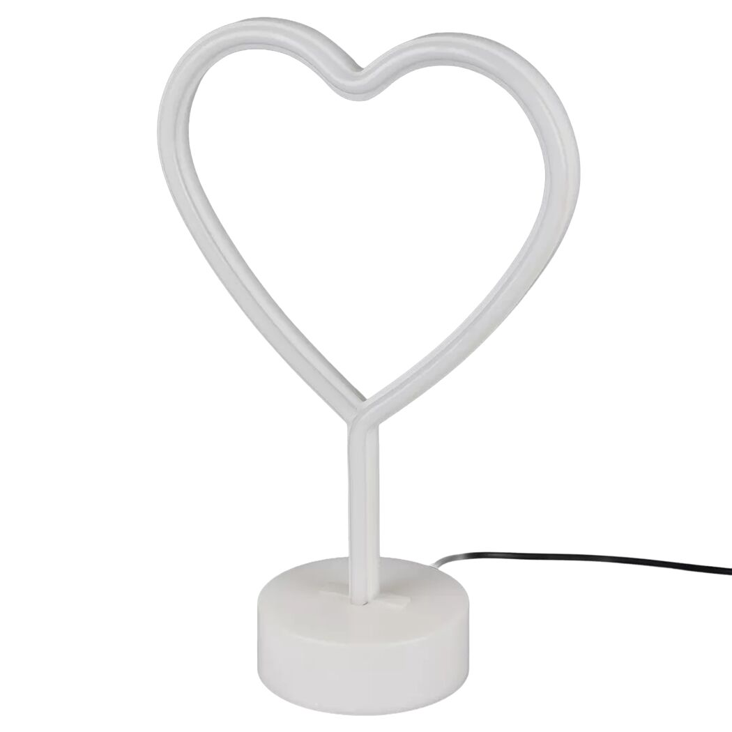 Weiße LED-Tischleuchte in Herzform