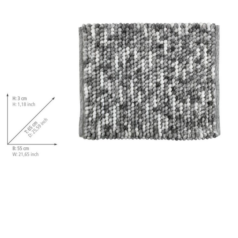Badteppich 'Urdu' grau 65 x 55 cm