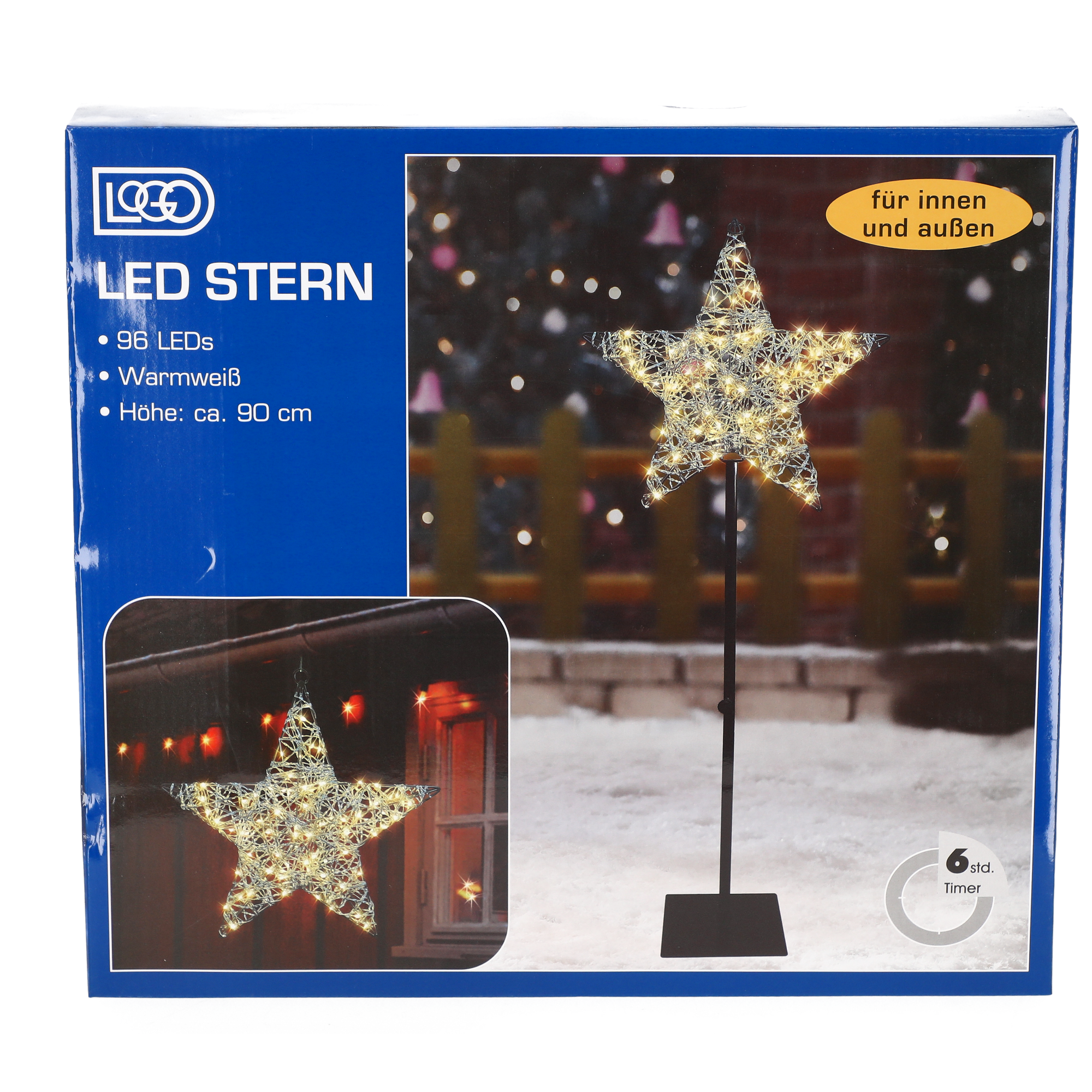 LED-Metall-Stern mit 96 LED 90 cm