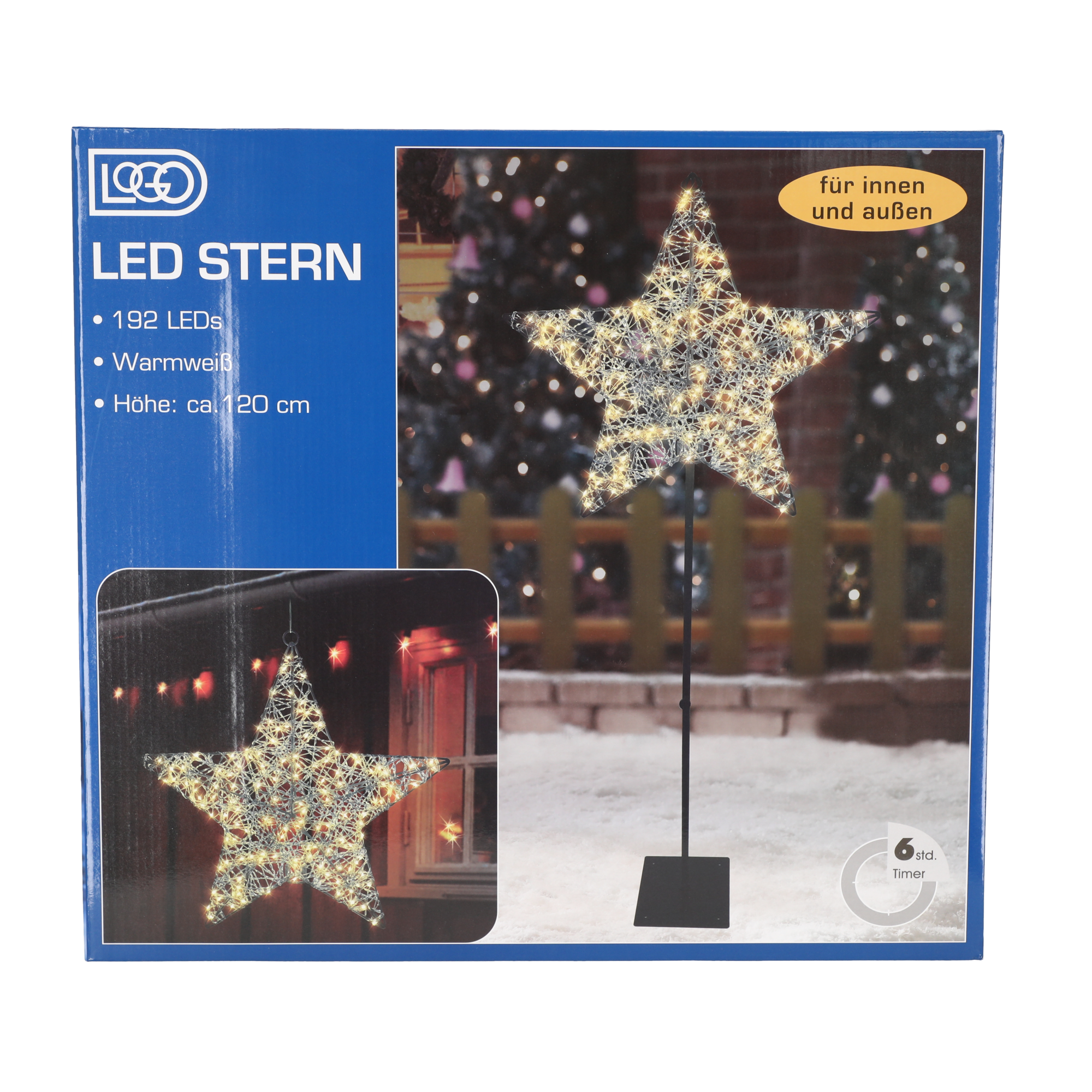 LED-Metall-Stern mit 192 LED 120 cm