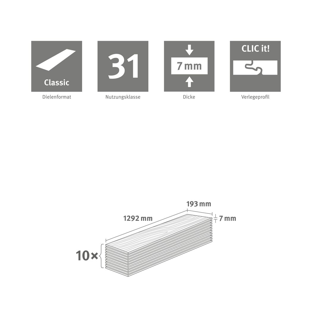 Laminat 'NatureSense' EL2980 Falun Eiche 7 mm