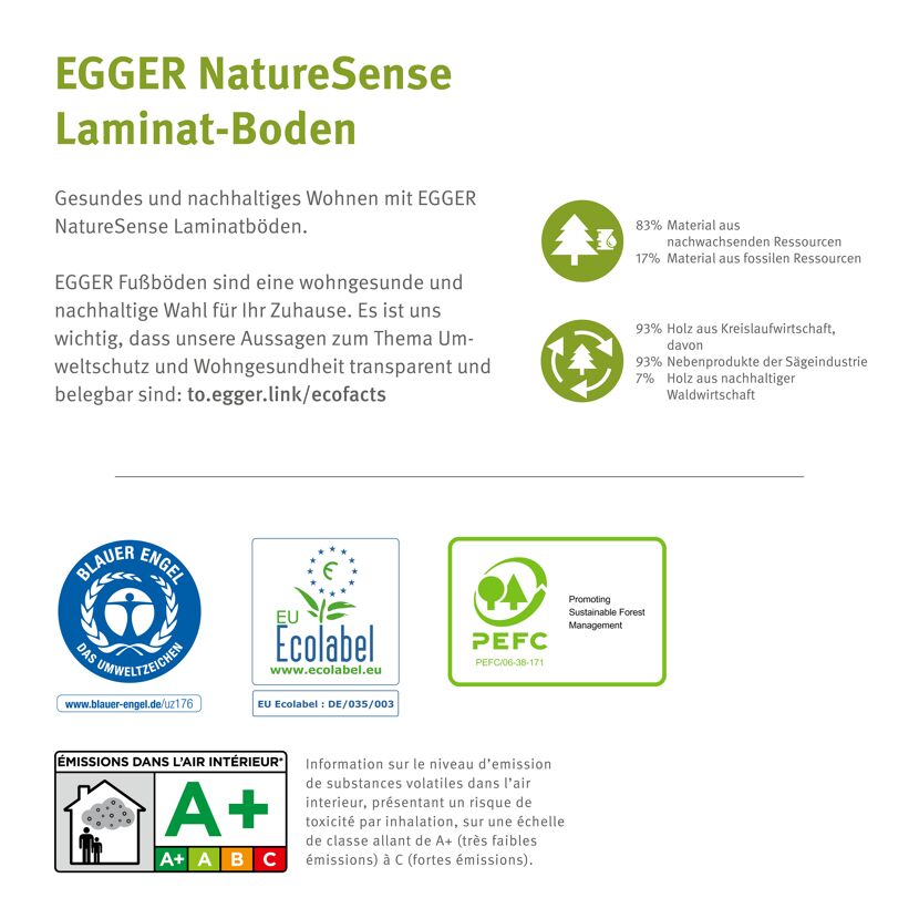 Laminat 'NatureSense' EL1061 Achensee Eiche 7 mm