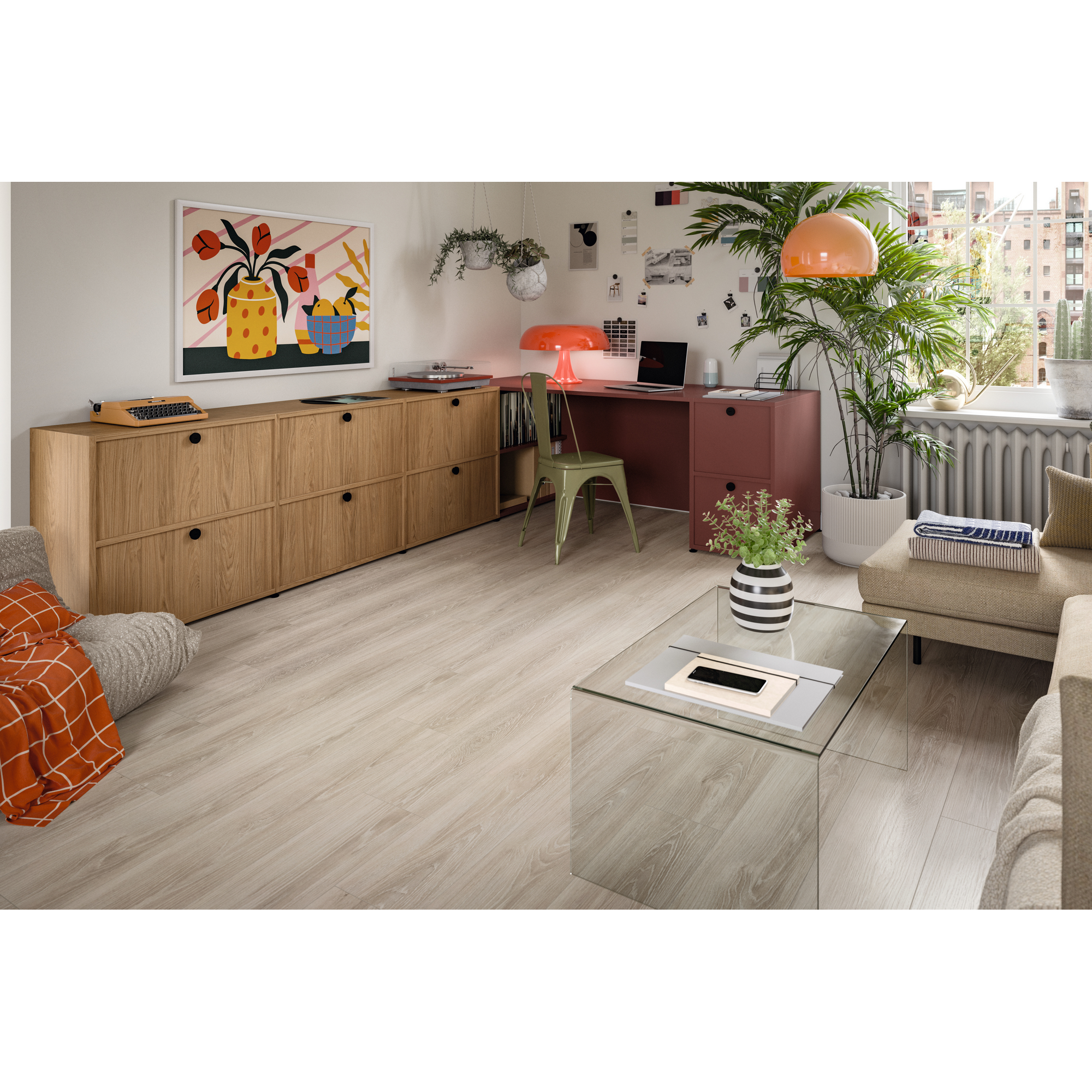 Laminat 'NatureSense' EL2160 Newport Eiche hellgrau 7 mm