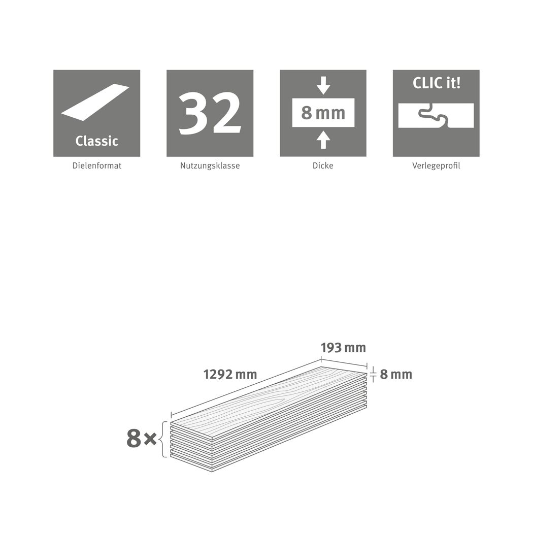 Laminat 'NatureSense' EL2730 Eiche Amiens hell 8 mm