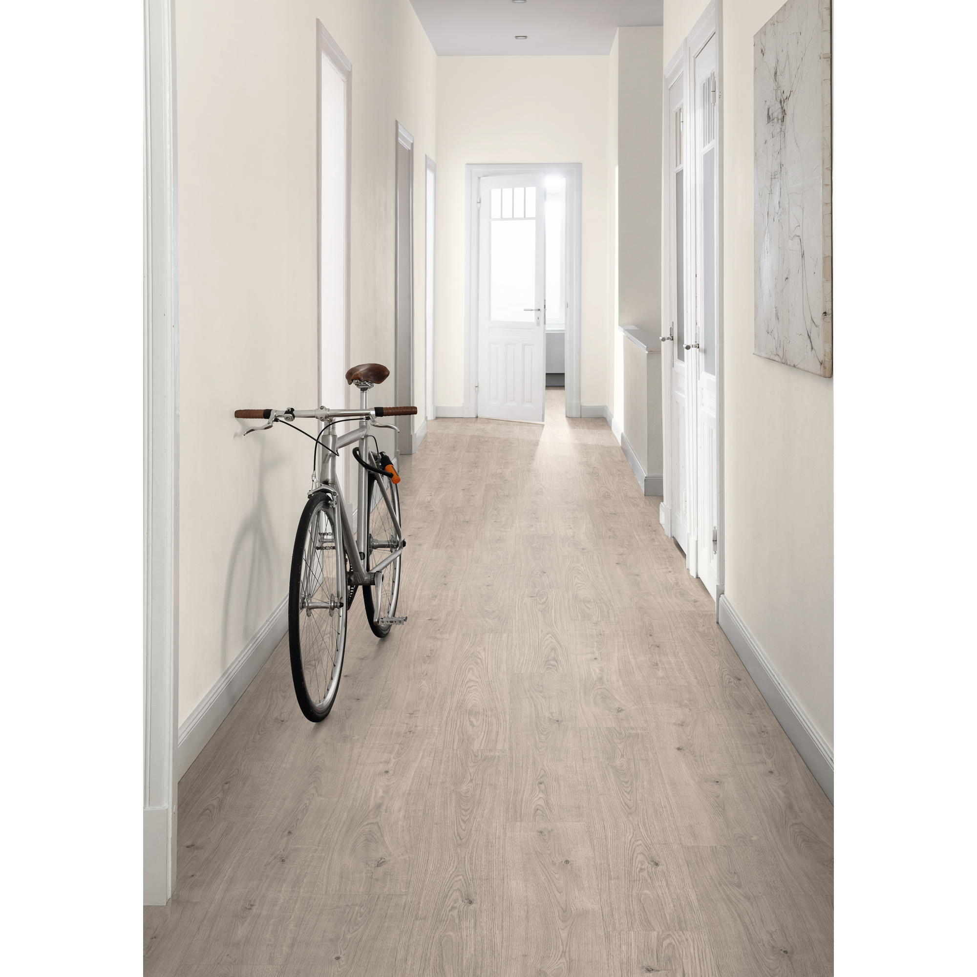 Laminat 'NatureSense Aqua' EL1037 Berdal Eiche grau 8 mm