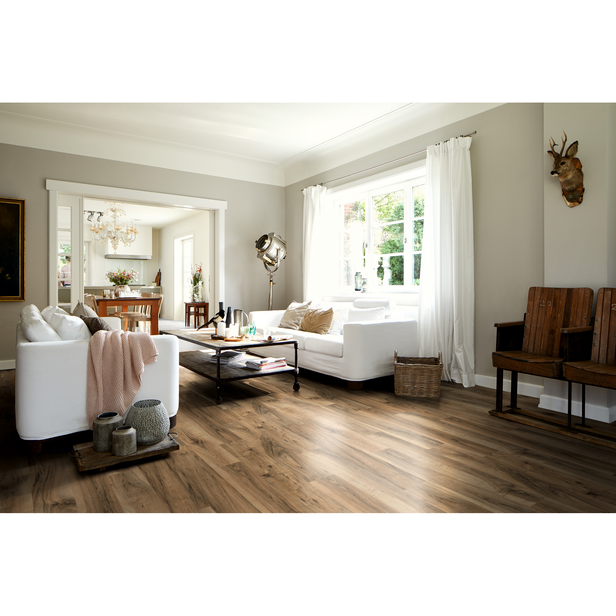 Laminat 'NatureSense Aqua' EL1071 Perganti Nussbaum braun 8 mm
