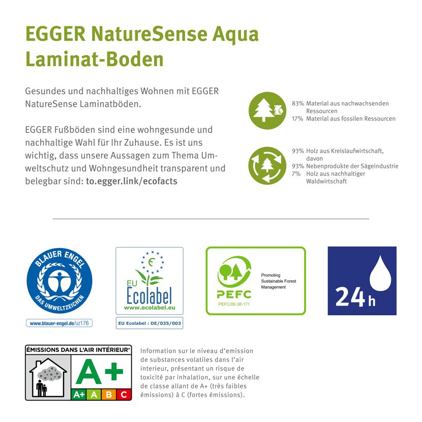 Laminat 'NatureSense Aqua' EL2183 Treviso Eiche braun 8 mm