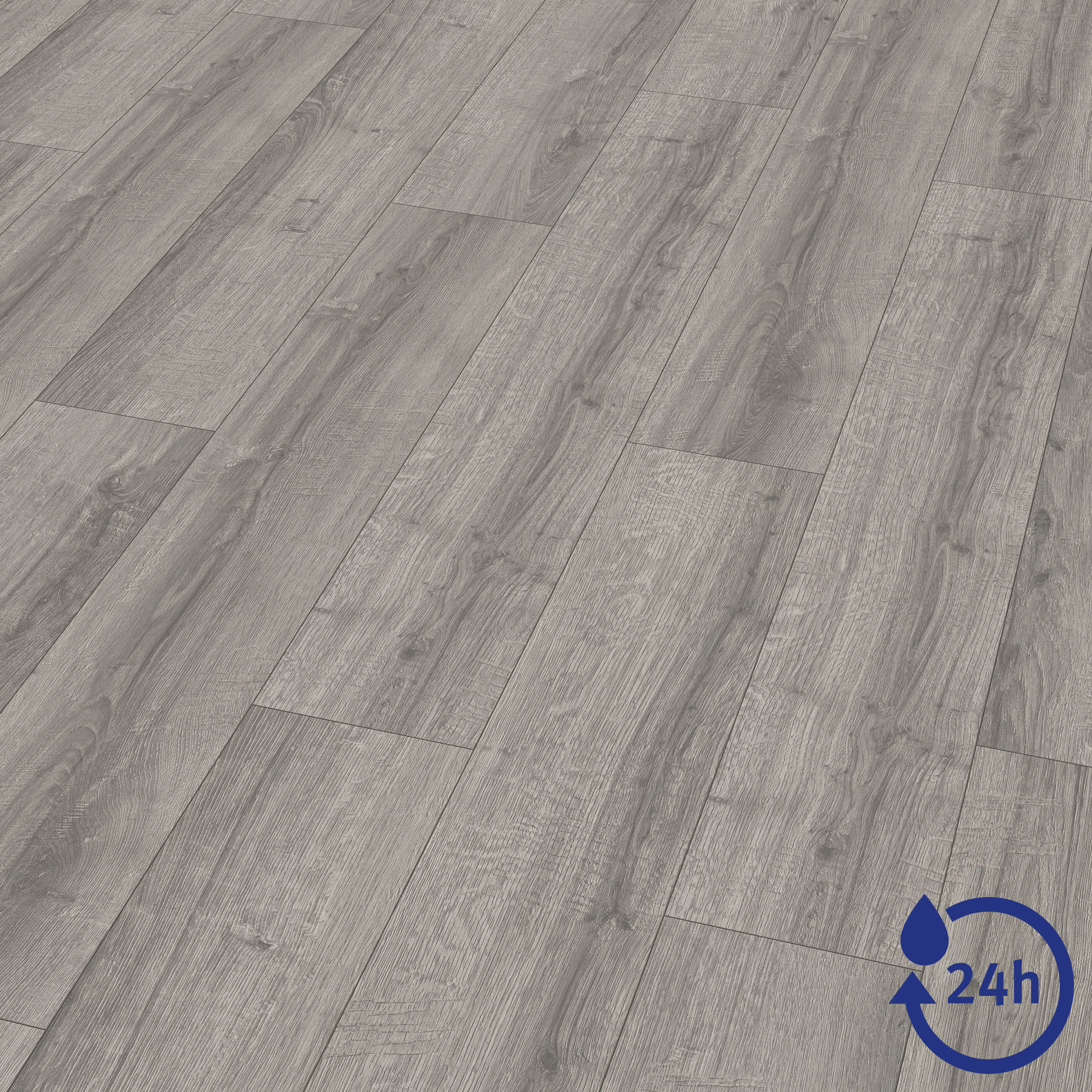Laminat 'NatureSense Aqua' EL2406 Sherman Eiche hellgrau 8 mm