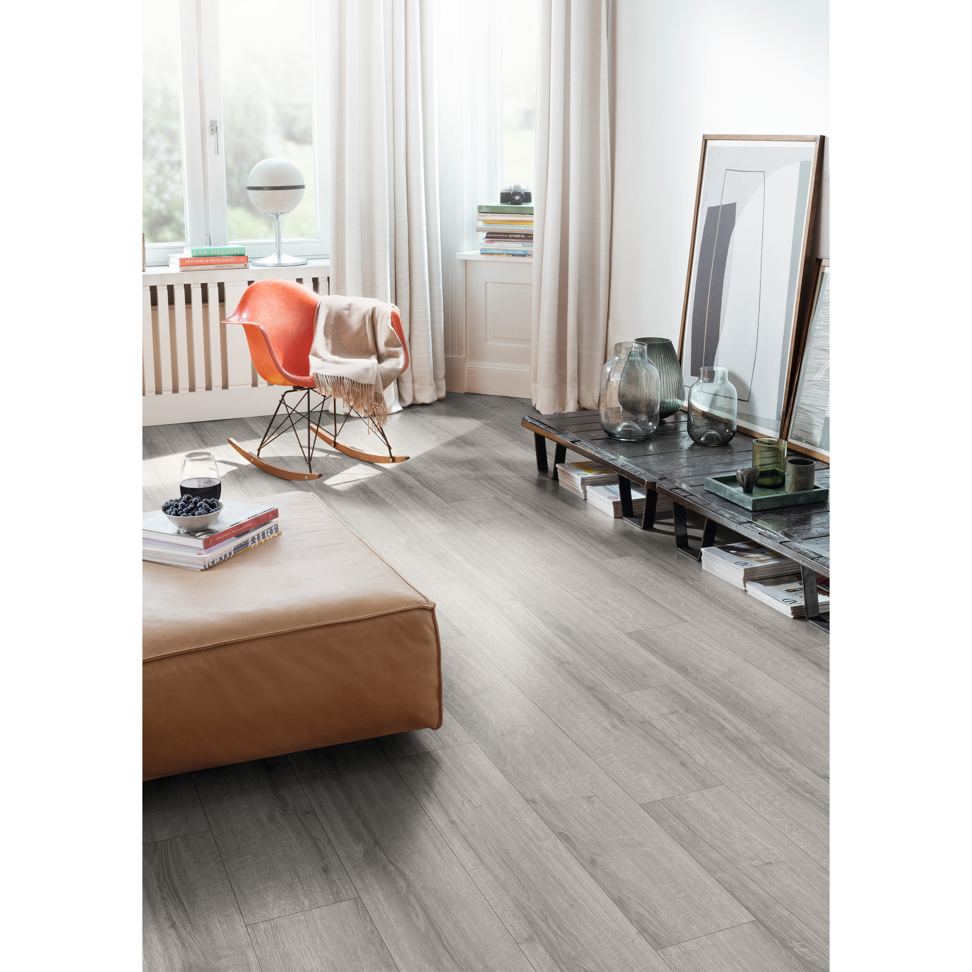Laminat 'NatureSense Aqua' EL2406 Sherman Eiche hellgrau 8 mm