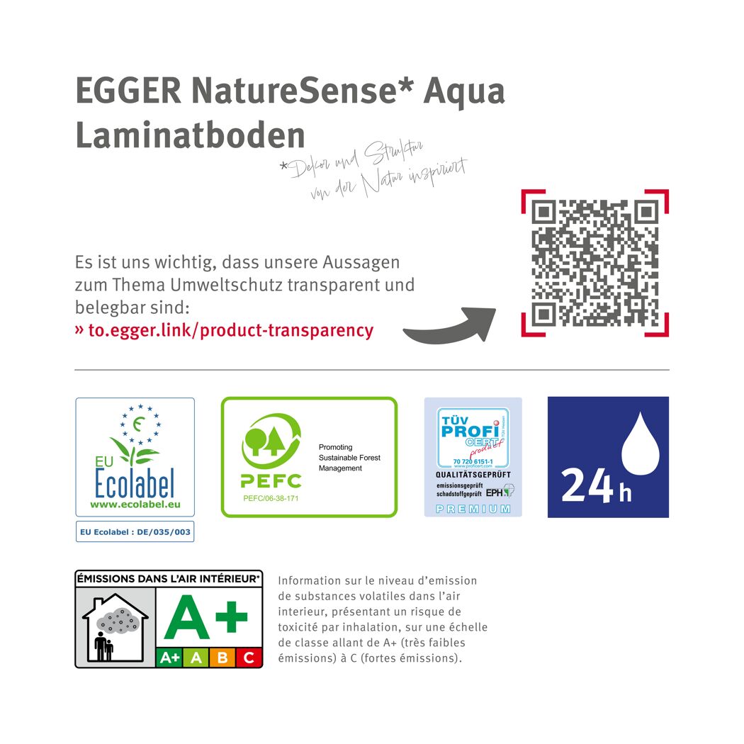 Laminat 'NatureSense Aqua' EL2418 Melba Eiche braun 8 mm