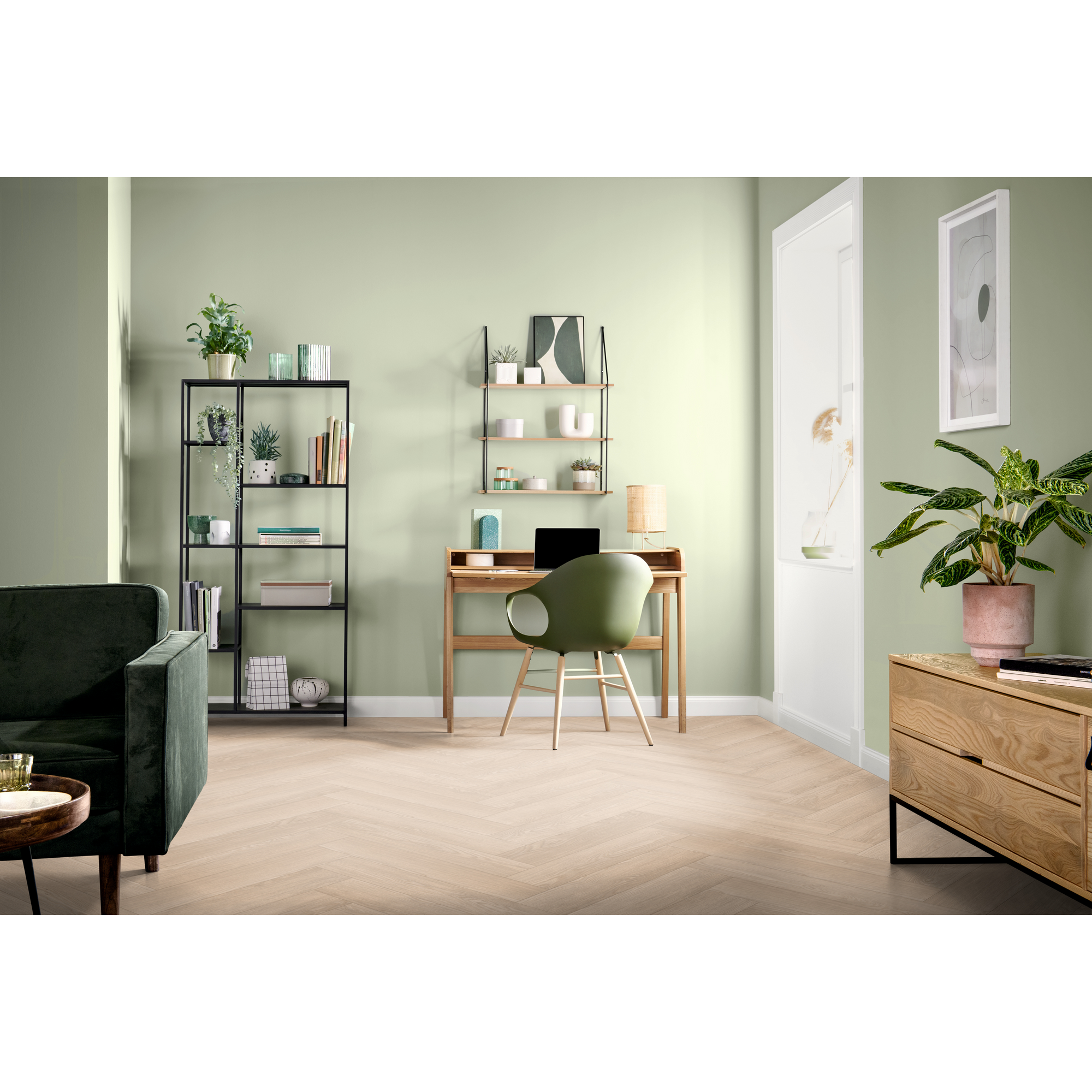 Laminat 'Nature Herringbone' EL2132 Baronia Eiche hell 8 mm