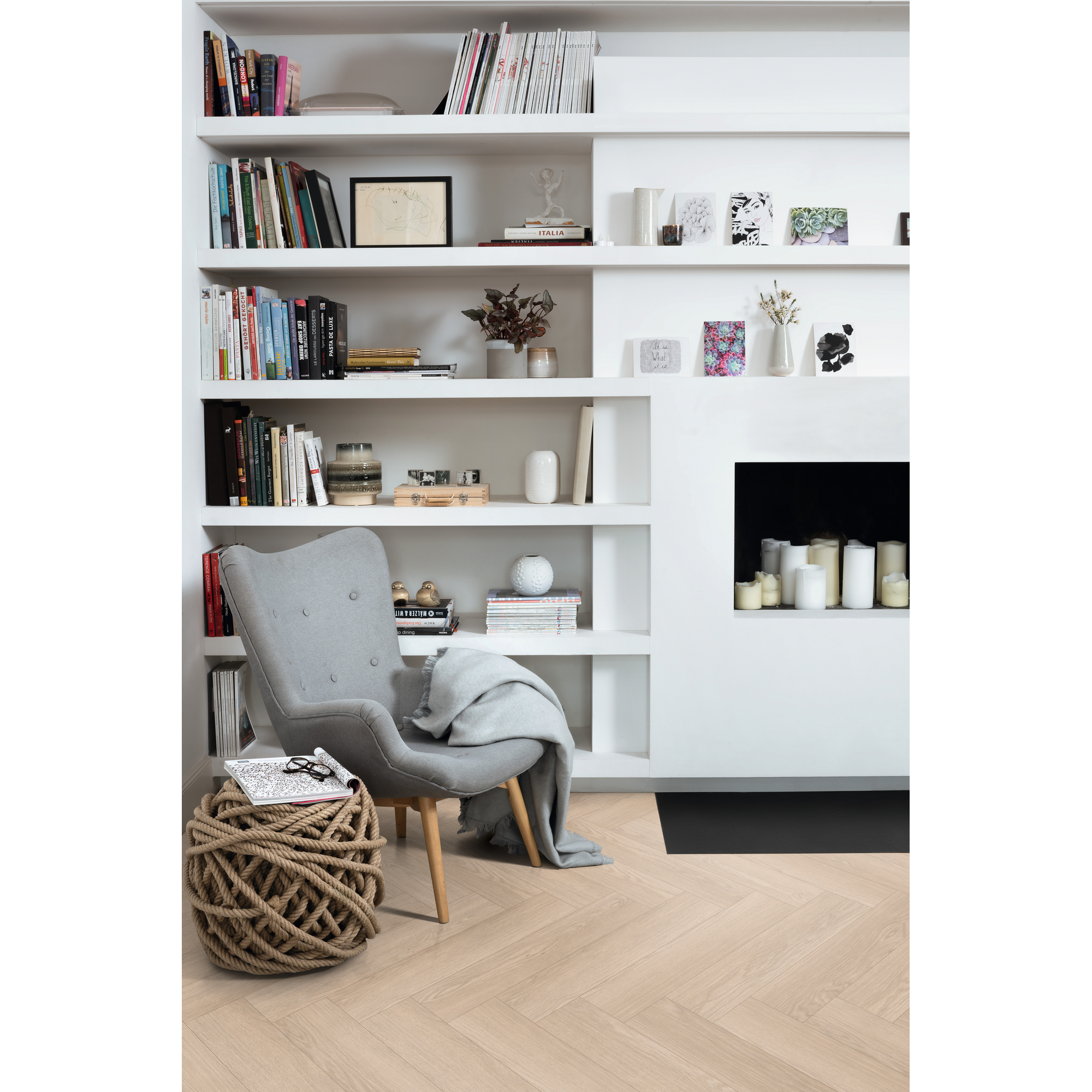 Laminat 'Nature Herringbone' EL2132 Baronia Eiche hell 8 mm