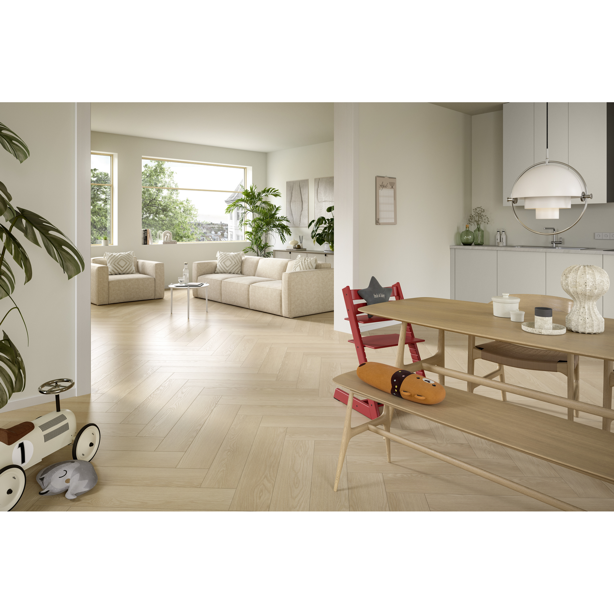 Laminat 'Nature Herringbone' EL2133 Baronia Eiche sand 8 mm