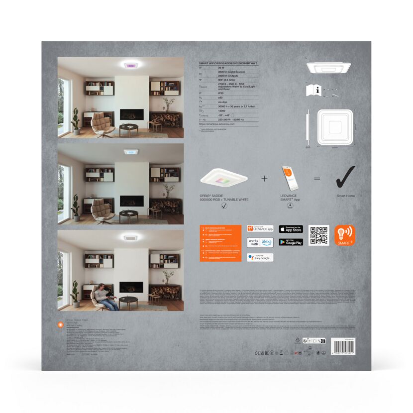 Deckenleuchte 'Smart+ Orbis Ceiling' weiß 50 x 50 cm