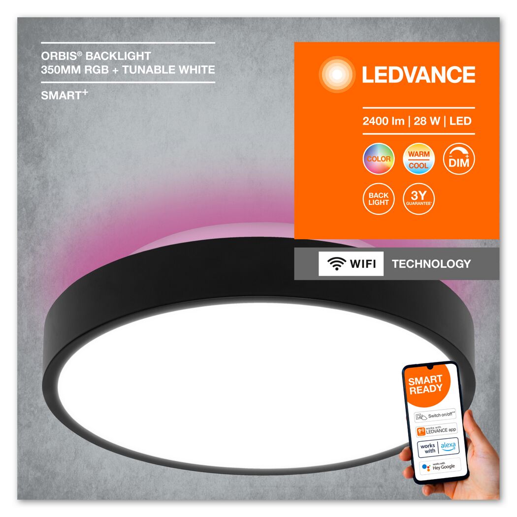 LED-Deckenleuchte 'Smart+ Orbis Ceiling' dimmbar 28 W 1400 lm RGB - tunable white Ø 35 x 9 cm