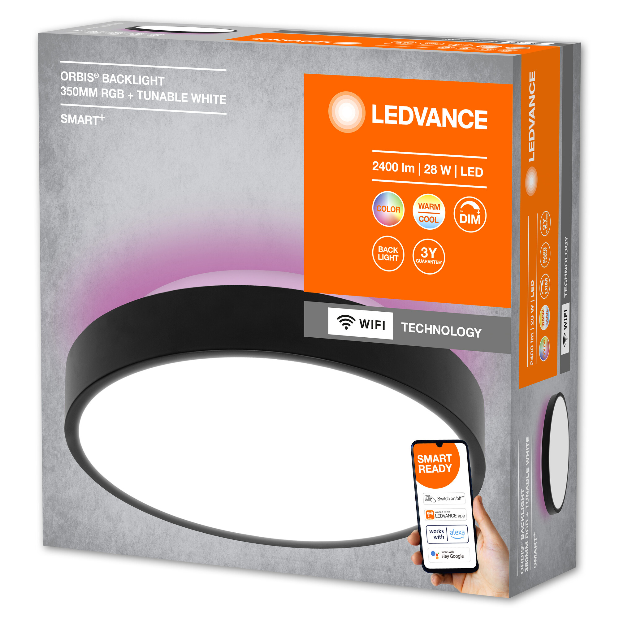 Deckenleuchte 'Smart+ Orbis Ceiling' schwarz Ø 35 cm